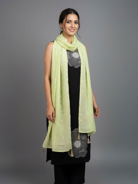 Sangria Women Ethnic Motifs Woven Design Dupatta With Tasselled Border