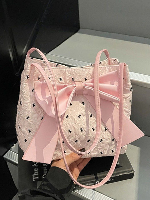 StyleCast Printed PU Bucket Hobo Bag