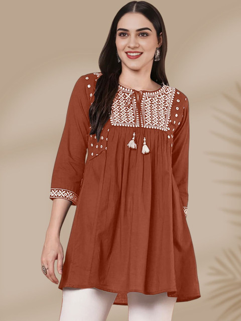 all about you Embellished Embroidered Ethnic Top