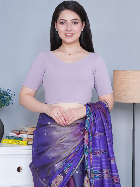 Mlada Women V-Neck Slim Fit Short Sleeves Cotton Blouse