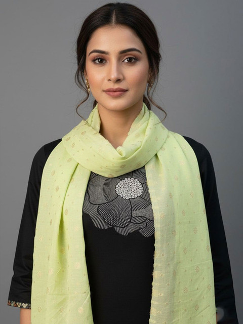 Sangria Women Ethnic Motifs Woven Design Dupatta With Tasselled Border - Image 2