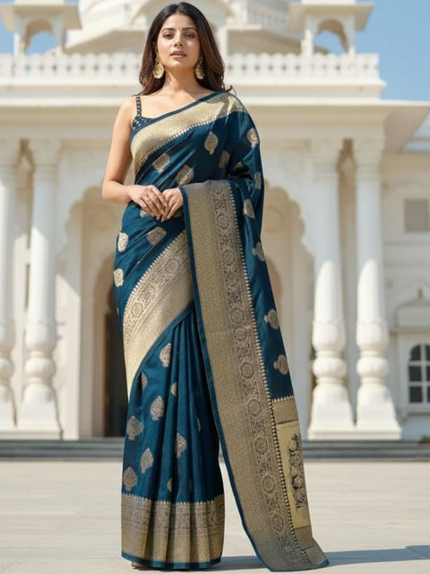 Moda Rapido Ethnic Motifs Woven Design Zari Banarasi Saree
