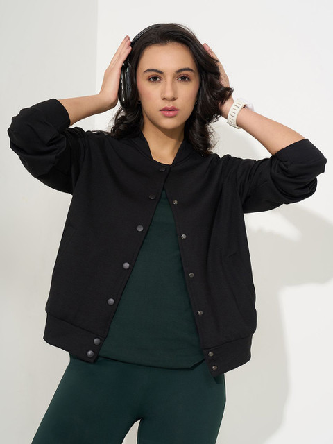 Ajile by Pantaloons Collarless Long Sleeves Faux Fur Trim Crop Tailored Jacket