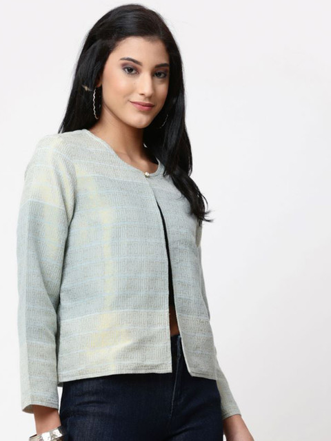 Nomad Lifestyle Women Self Design Open Front Blazers - Image 3