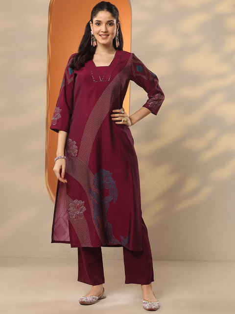 Libas Women Floral Printed Sequinned Kurta - Image 2