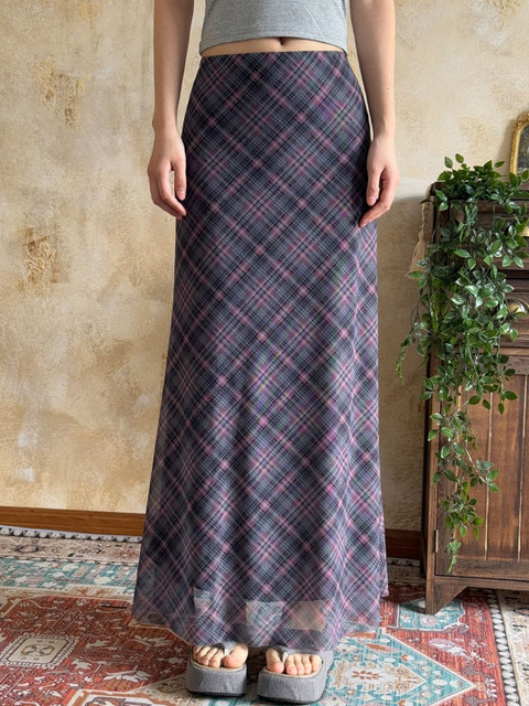 StyleCast x Revolte Checked Straight Maxi Skirt