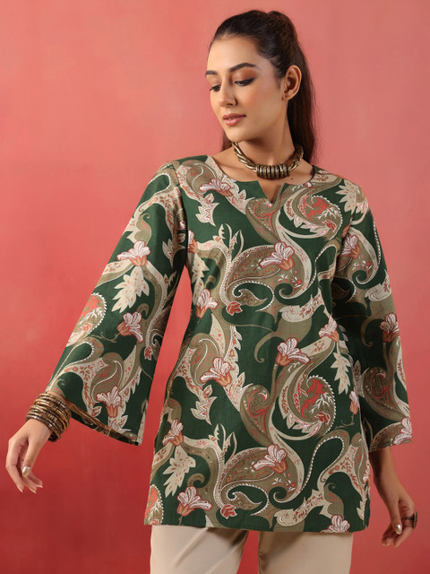 Sacche Dhaage Women Paisley Printed Cotton Short Kurti