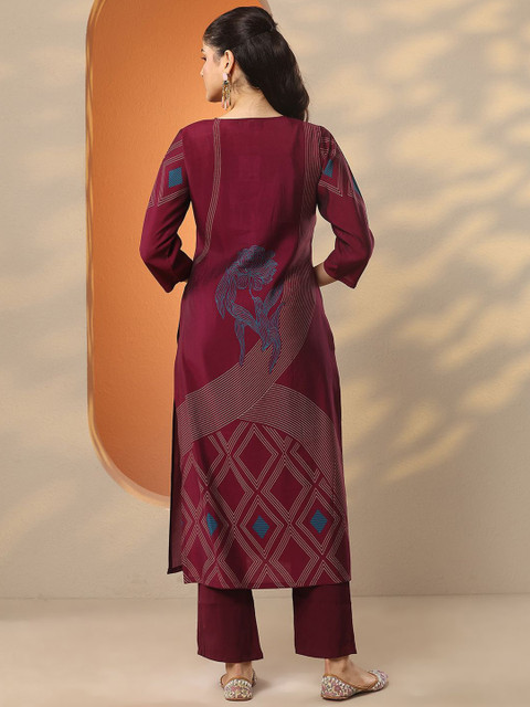 Libas Women Floral Printed Sequinned Kurta - Image 5