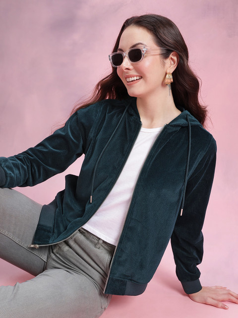 DressBerry Hooded Corduroy Tailored Jacket