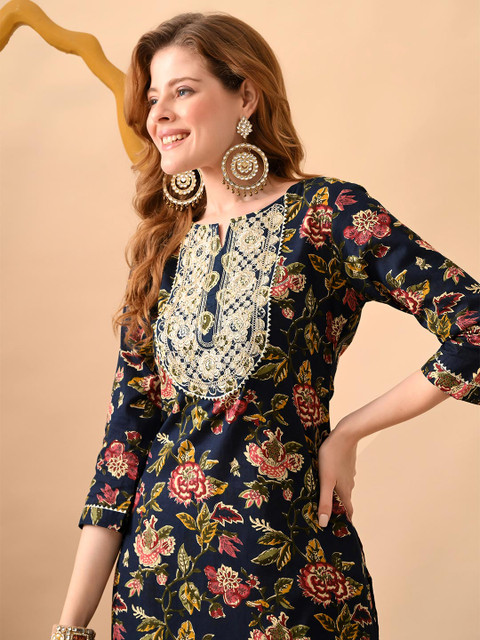 PHYSIL Women Floral Printed Indie Florals Kurta