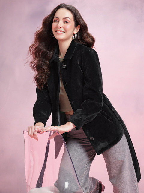 DressBerry Velvet Overcoat With Belt