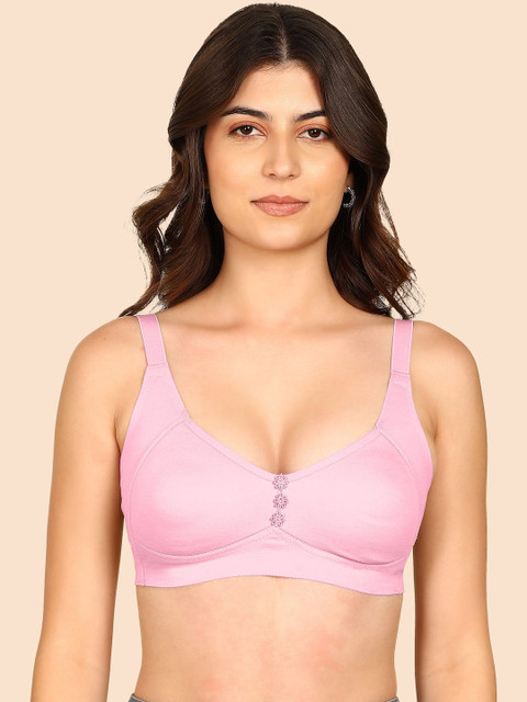 KOMLI Plus Size Bonded Breathable Cotton M-Frame Minimiser Non-Padded Bra