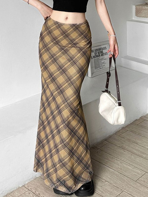 StyleCast x Revolte Checked Straight Skirt