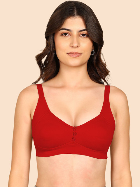 KOMLI Plus Size Bonded Breathable Cotton M-Frame Minimiser Non-Padded Bra