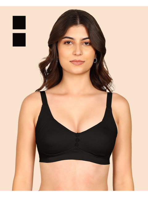 KOMLI Pack Of 2 Plus Size M-Frame Minimiser Bonded Breathable Cotton Padded Bra