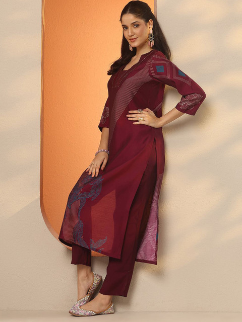 Libas Women Floral Printed Sequinned Kurta