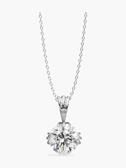 Valanova Sterling Silver Plated With White Gold & Certified Lab Grown Diamond 1.00cts Vsp0004r100