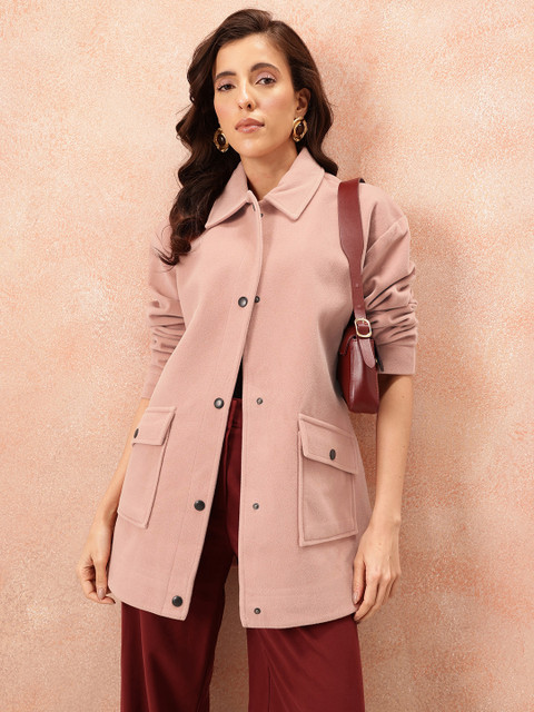 all about you Spread Collar Single-Breasted Flannel Overcoat