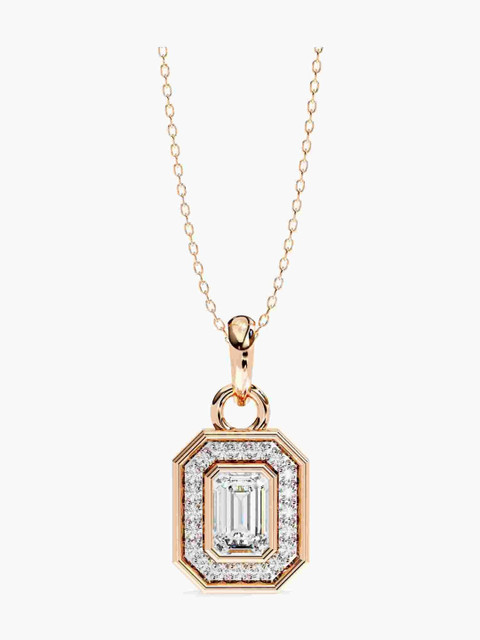 Valanova Sterling Silver Plated With Rose Gold & Certified Lab Grown Diamond 1.09cts Vsp0011