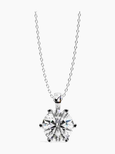 Valanova Sterling Silver Plated With White Gold & Certified Lab Grown Diamond 0.75cts Vsp0007r075