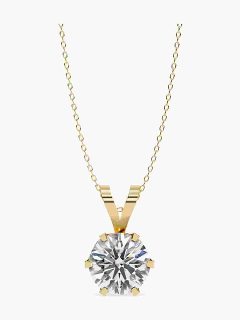 Valanova Sterling Silver Plated With Yellow Gold & Certified Lab Grown Diamond 0.50cts Vsp0009r050