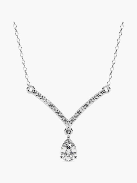 Valanova Sterling Silver Plated With White Gold & Certified Lab Grown Diamond 0.49cts Vsna0005