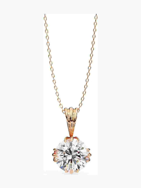Valanova Sterling Silver Plated With Rose Gold & Certified Lab Grown Diamond 0.50cts Vsp0004r050