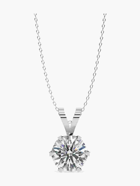 Valanova Sterling Silver Plated With White Gold & Certified Lab Grown Diamond 0.75cts Vsp0009r075