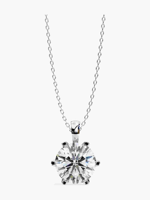 Valanova Sterling Silver Plated With White Gold & Certified Lab Grown Diamond 1.00cts Vsp0007r100