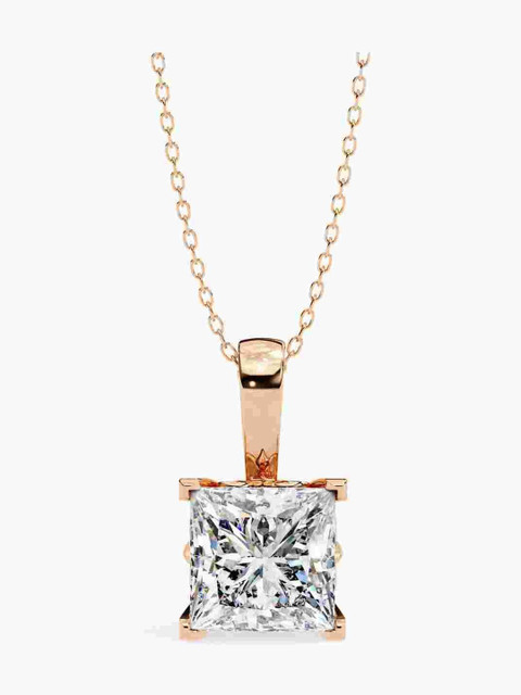 Valanova Sterling Silver Plated With Rose Gold & Certified Lab Grown Diamond 0.75cts Vsp0005p075
