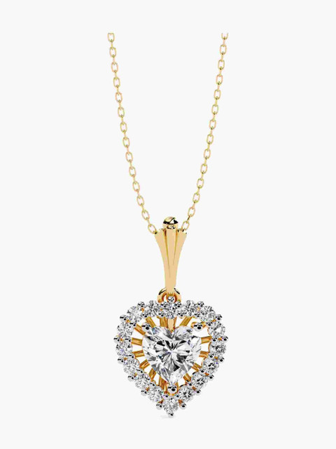 Valanova Sterling Silver Plated With Yellow Gold & Certified Lab Grown Diamond 1.05cts Vsp0015