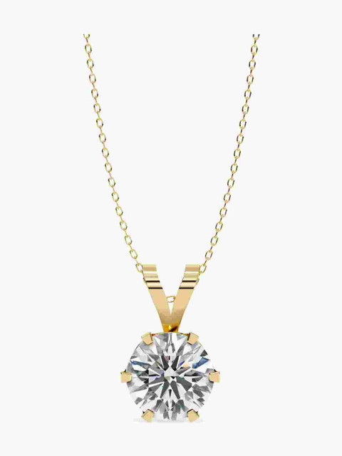 Valanova Sterling Silver Plated With Yellow Gold & Certified Lab Grown Diamond 0.75cts Vsp0009r075