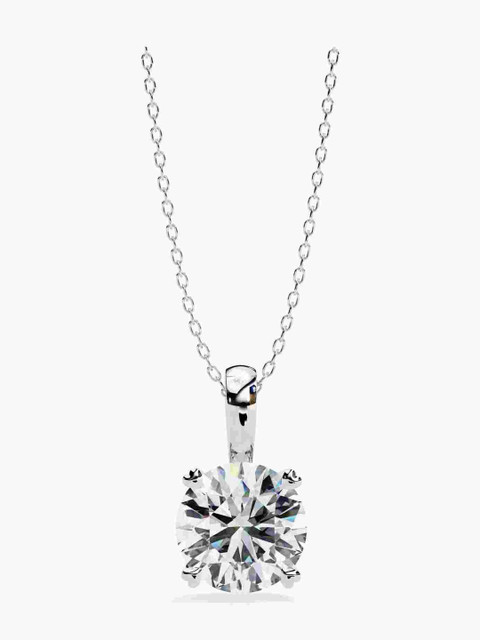 Valanova Sterling Silver Plated With White Gold & Certified Lab Grown Diamond 1.00cts Vsp0017r100