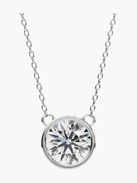 Valanova Sterling Silver Plated With White Gold & Certified Lab Grown Diamond 1.00cts Vsnb0014r100