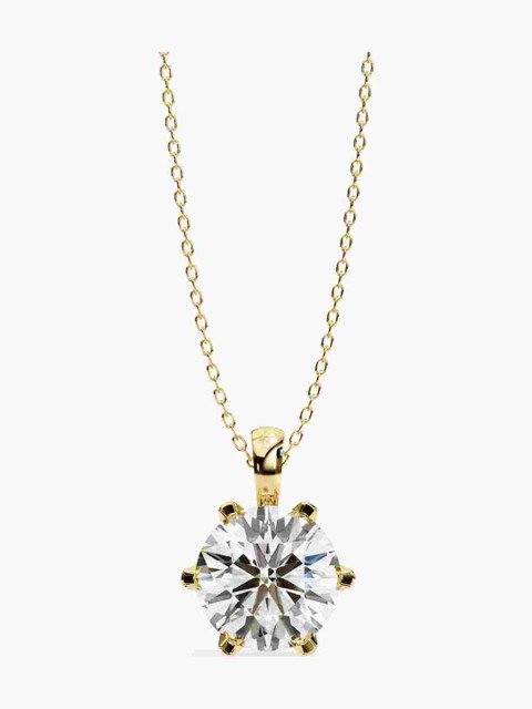 Valanova Sterling Silver Plated With Yellow Gold & Certified Lab Grown Diamond 1.00cts Vsp0007r100