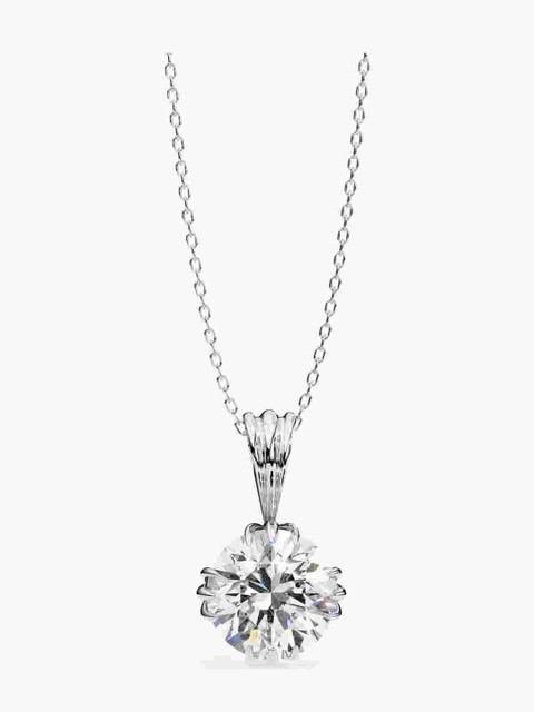 Valanova Sterling Silver Plated With White Gold & Certified Lab Grown Diamond 0.50cts Vsp0004r050