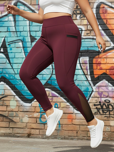 Blinkin Women Burgundy Solid Tights
