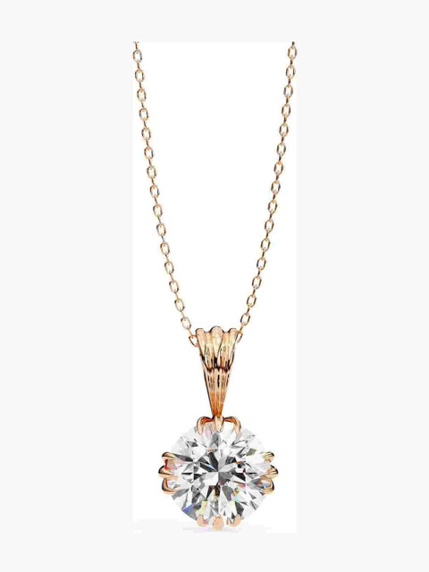 Valanova Sterling Silver Plated With Rose Gold & Certified Lab Grown Diamond 1.00cts Vsp0004r100