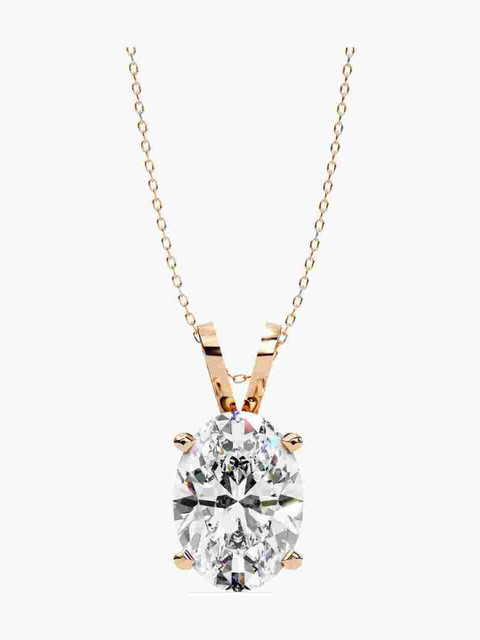 Valanova Sterling Silver Plated With Rose Gold & Certified Lab Grown Diamond 0.50cts Vsp0008v050