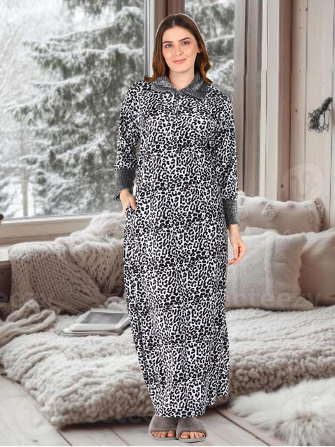 UDHATIKRAMAN Women Printed Maxi Nightdress