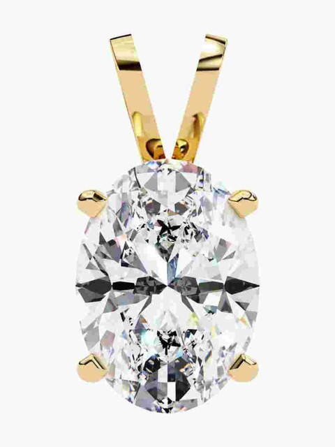Valanova Sterling Silver Plated With Yellow Gold & Certified Lab Grown Diamond 0.75cts Vsp0008v075 - Image 2