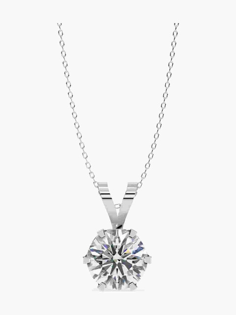 Valanova Sterling Silver Plated With White Gold & Certified Lab Grown Diamond 1.00cts Vsp0009r100