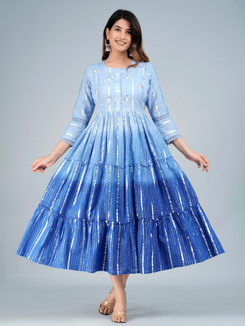 SARAI CREATIONS Women Embellished A-Line Midi Dress