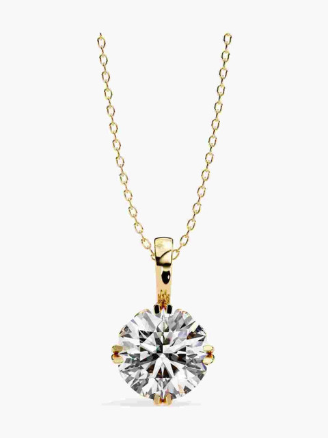 Valanova Sterling Silver Plated With Yellow Gold & Certified Lab Grown Diamond 0.50cts Vsp0006r050