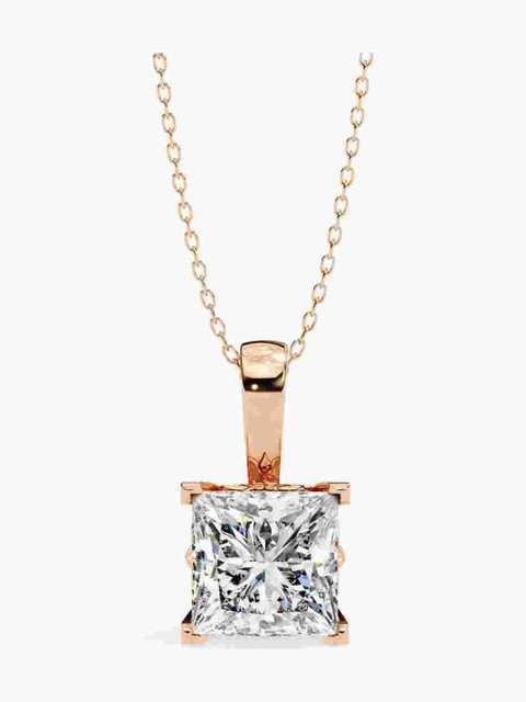 Valanova Sterling Silver Plated With Rose Gold & Certified Lab Grown Diamond 0.50cts Vsp0005p050