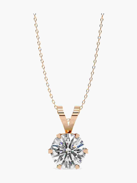 Valanova Sterling Silver Plated With Rose Gold & Certified Lab Grown Diamond 0.75cts Vsp0009r075