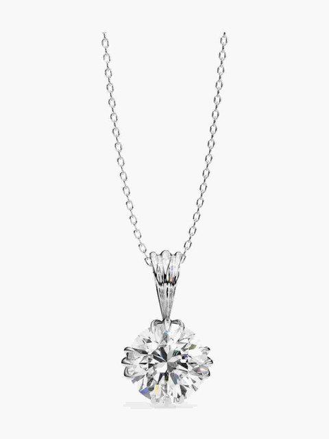 Valanova Sterling Silver Plated With White Gold & Certified Lab Grown Diamond 0.75cts Vsp0004r075