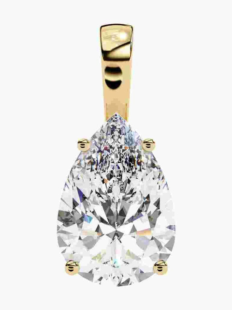 Valanova Sterling Silver Plated With Yellow Gold & Certified Lab Grown Diamond 0.50cts Vsp0003s050 - Image 2