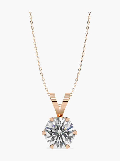 Valanova Sterling Silver Plated With Rose Gold & Certified Lab Grown Diamond 1.00cts Vsp0009r100