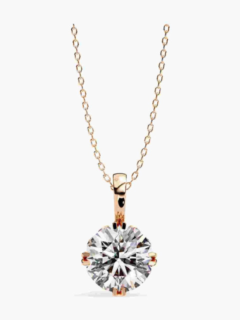 Valanova Sterling Silver Plated With Rose Gold & Certified Lab Grown Diamond 0.50cts Vsp0006r050